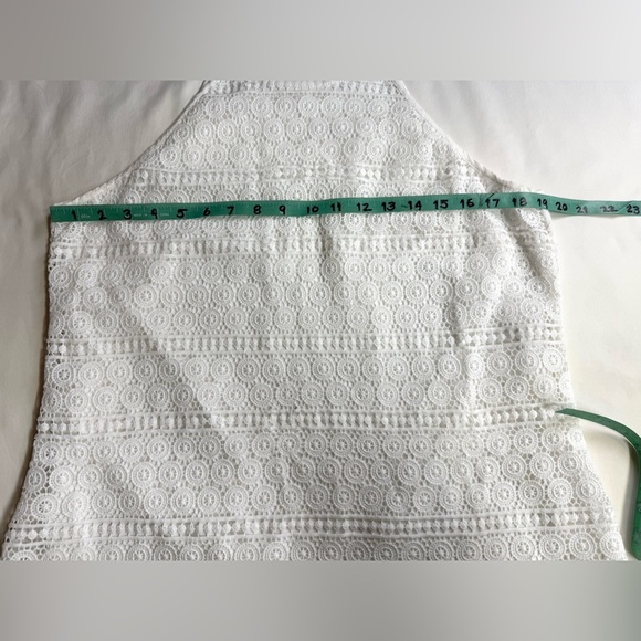 ANTIBES BLANC White Crochet Sleeveless halter neck top size L - Picture 11 of 12